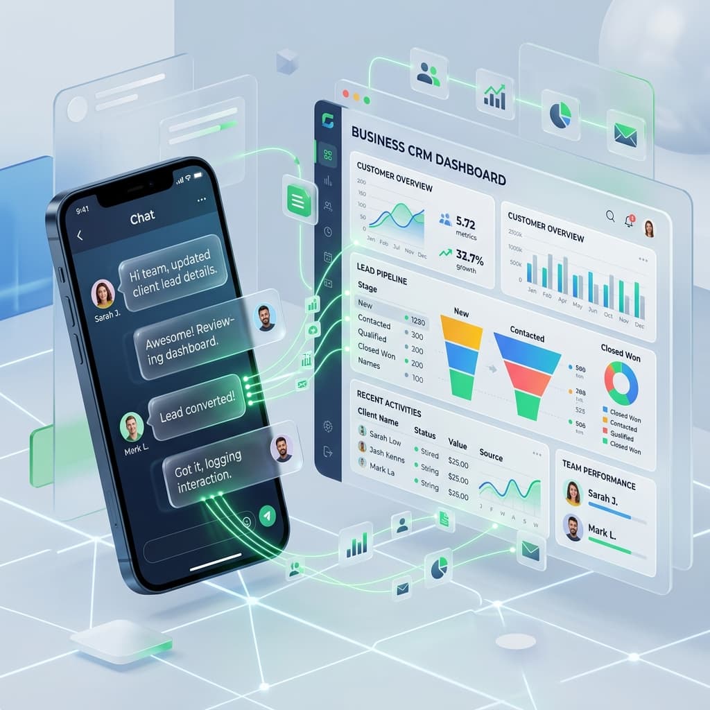 WhatsApp Business Workflow connected to CRM